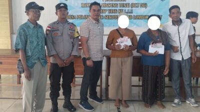 Jamin Distribusi Aman, Bhabinkamtibmas Hadir di Penyaluran BLT DD Pelangan